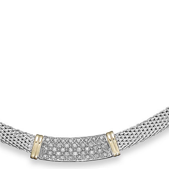 Diamond Mesh Collar Necklace in 14k Gold and Sterling Silver (1/4 ct. t.w.) - Picture 2 of 5